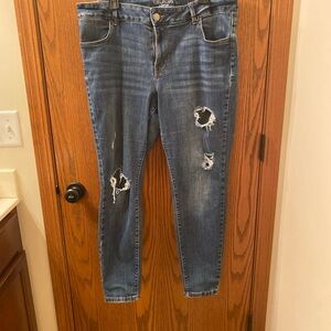 Maurices Blue Skinny Distressed Jeans 18w